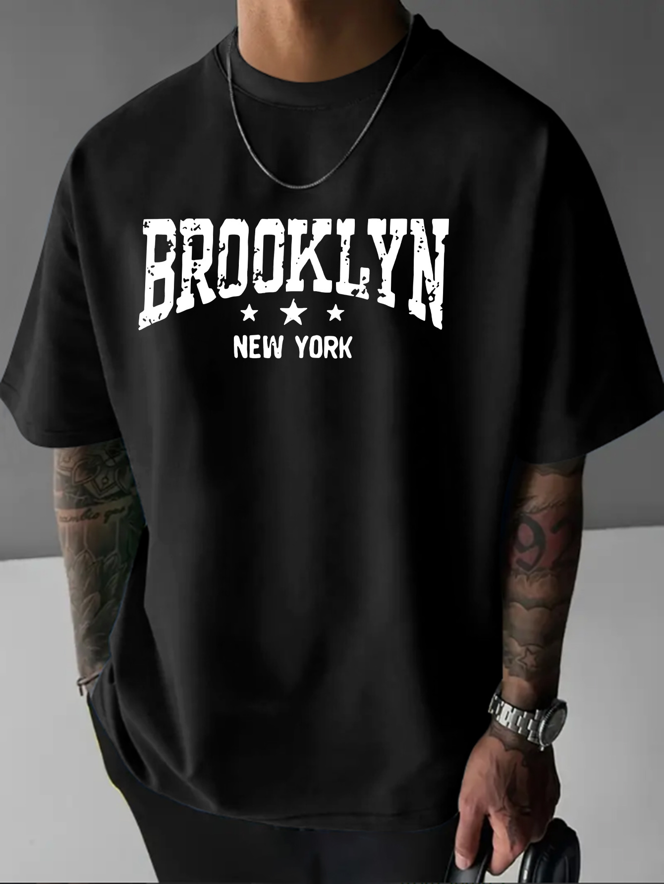 Men'S Fashion New York - T-shirt da uomo a maniche corte