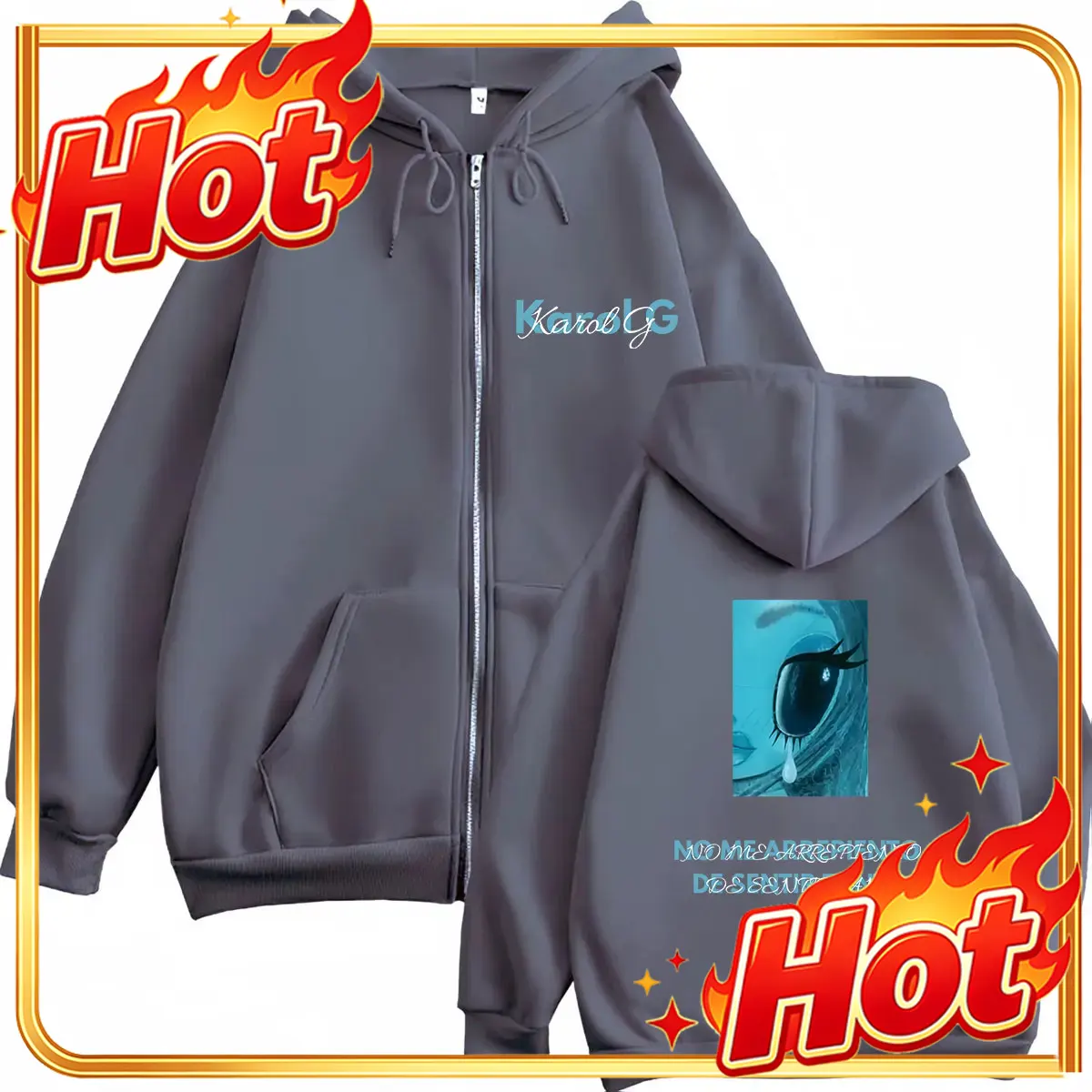 Mens Fashion Zip Up Hoodies - Felpa con cappuccio e cerniera Karol