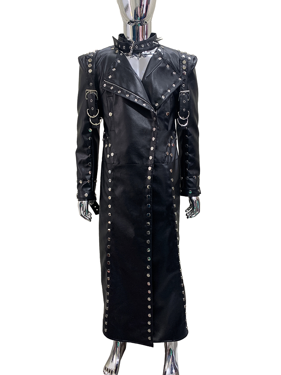Men'S Fashion X - Mauroicardi Autunno Fresco Lungo Nero Ecopelle