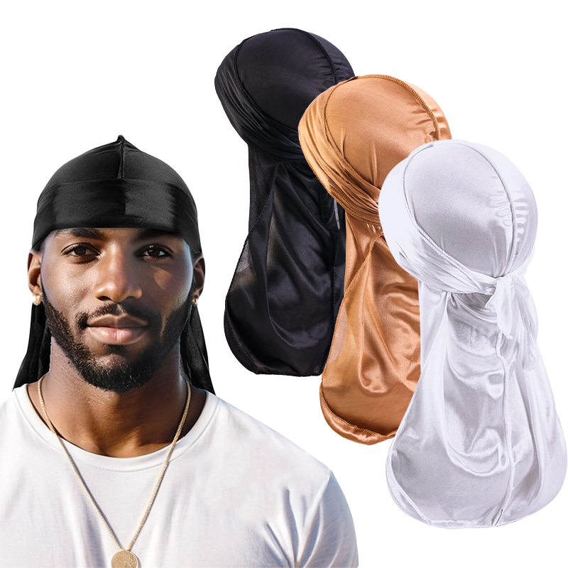 Men'S Fashion With Hat - 3 PZ/LOTTO Lungo Durag Raso di