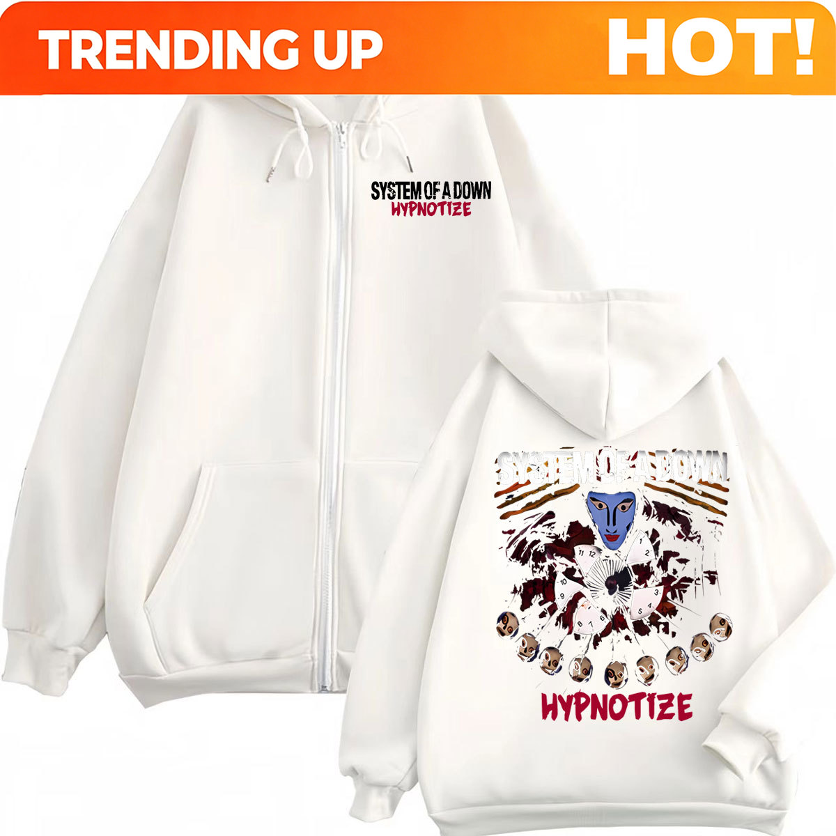 Mens Fashion Zip Up Hoodies - Felpa con cappuccio e zip con