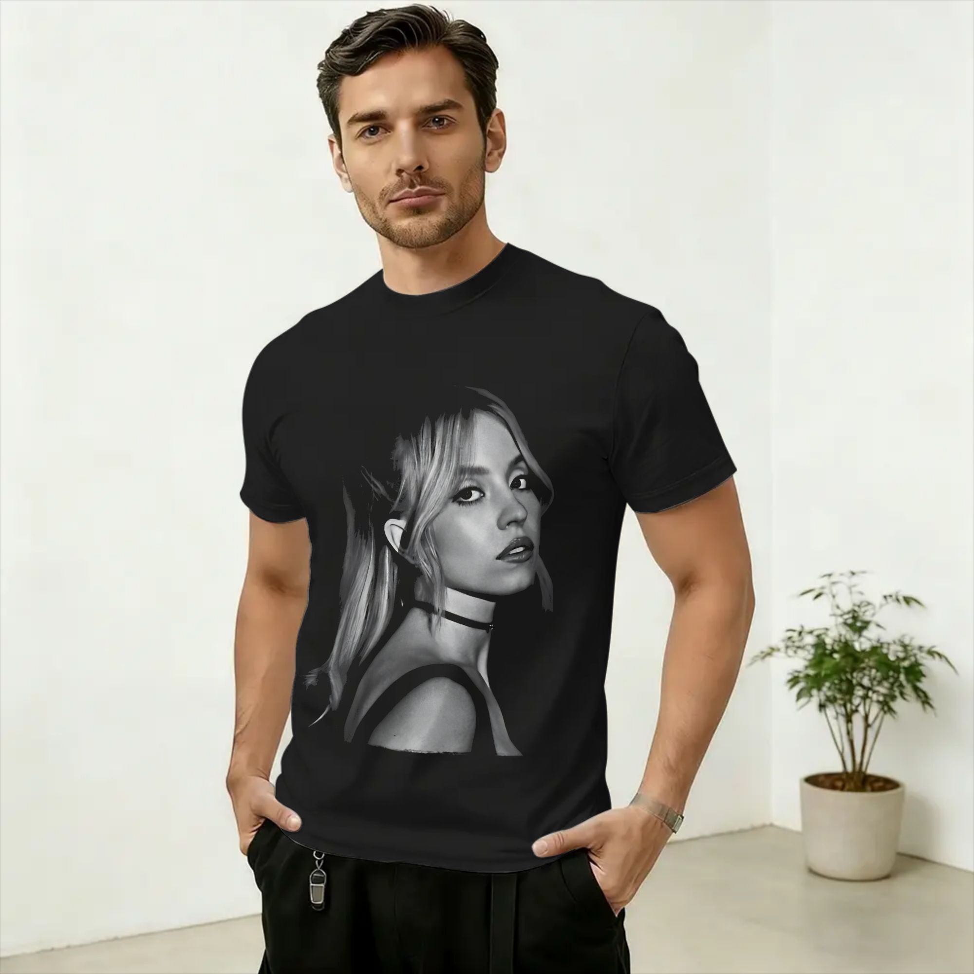 Men'S Fashion Sydney - T-shirt in puro cotone Sydney Sweeney