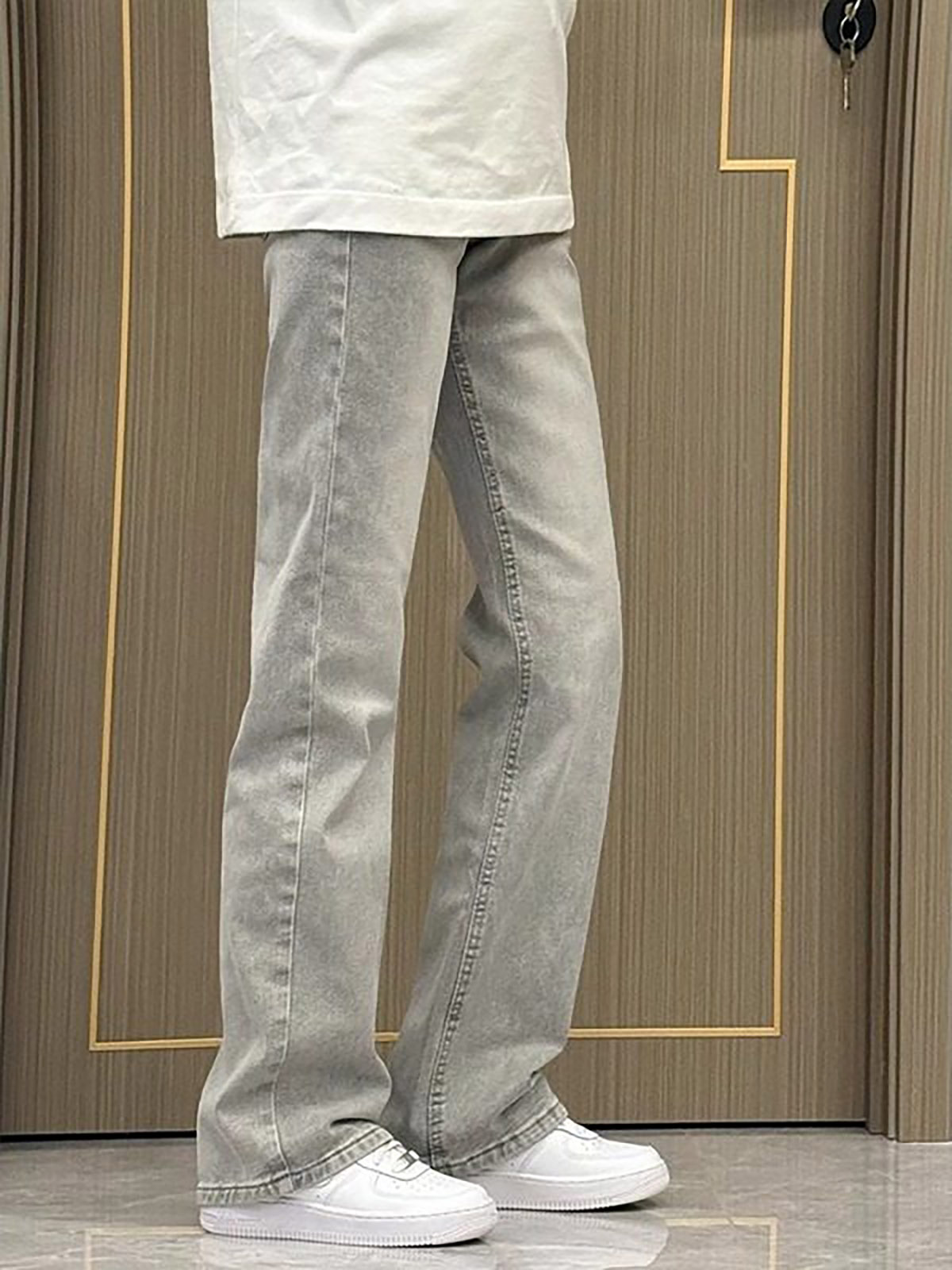 Jeans da uomo a gamba dritta,  - Men'S Fashion Grey Jeans recensione e prezzo