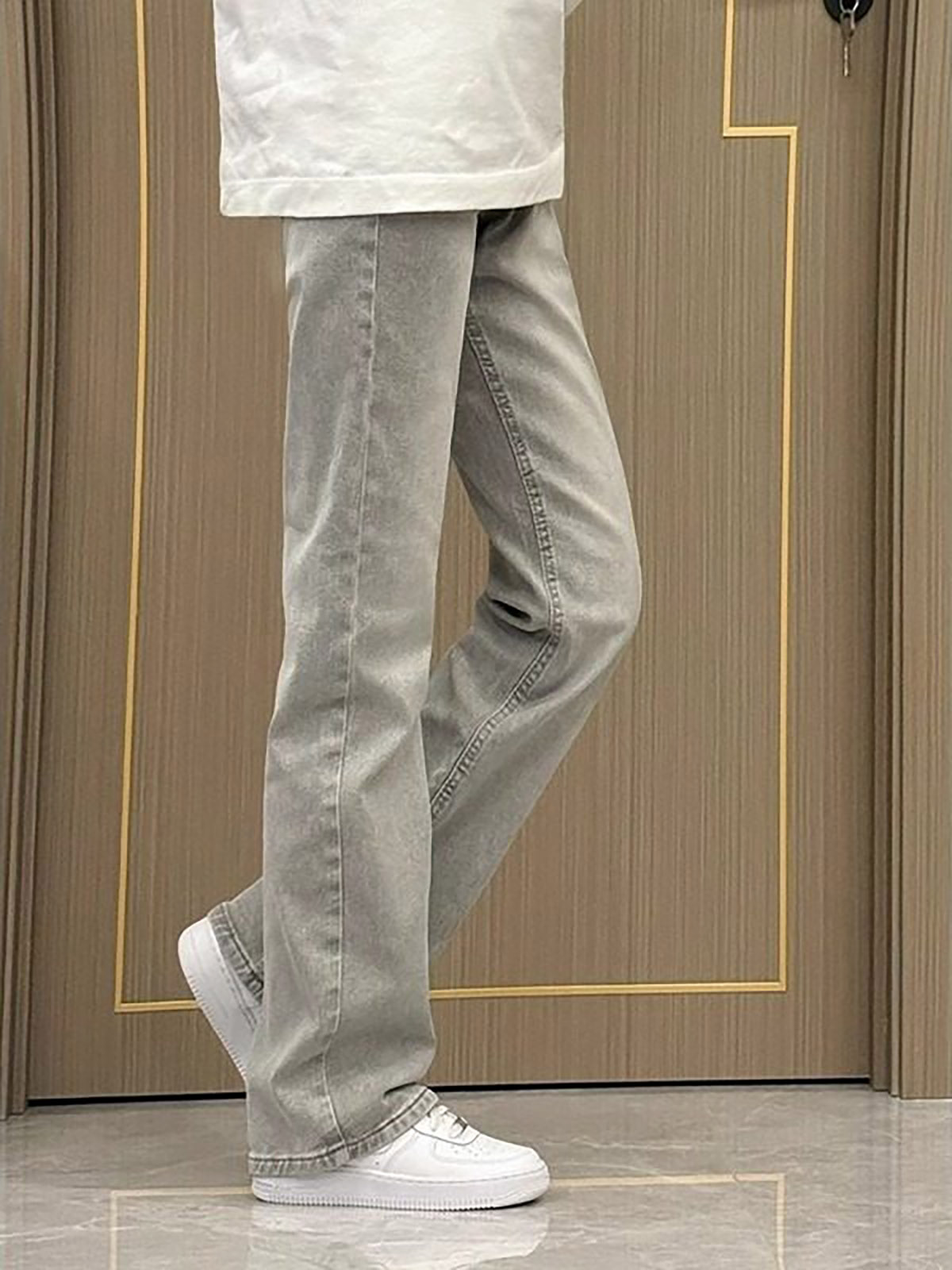 Jeans da uomo a gamba dritta,  - Men'S Fashion Grey Jeans recensione e prezzo